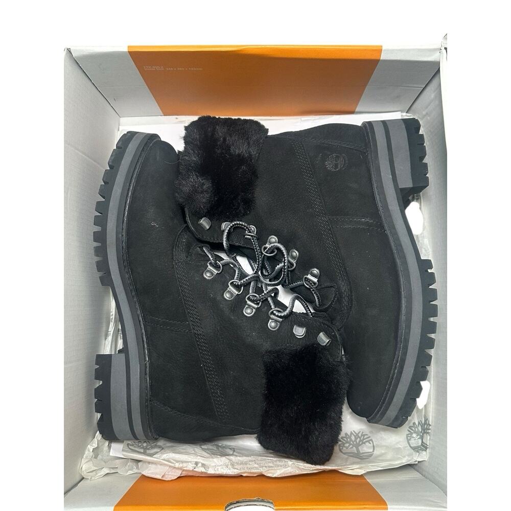 NEW Women's Timberland Courmayeur Valley 6” Waterproof Shearling Boots Black